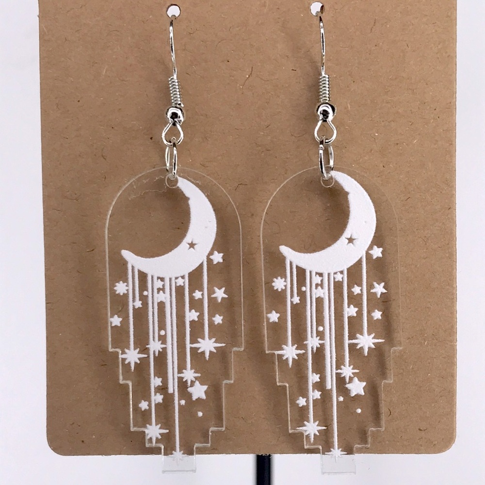 Elegant White Crescent Moon Earrings Fashion Jewelry